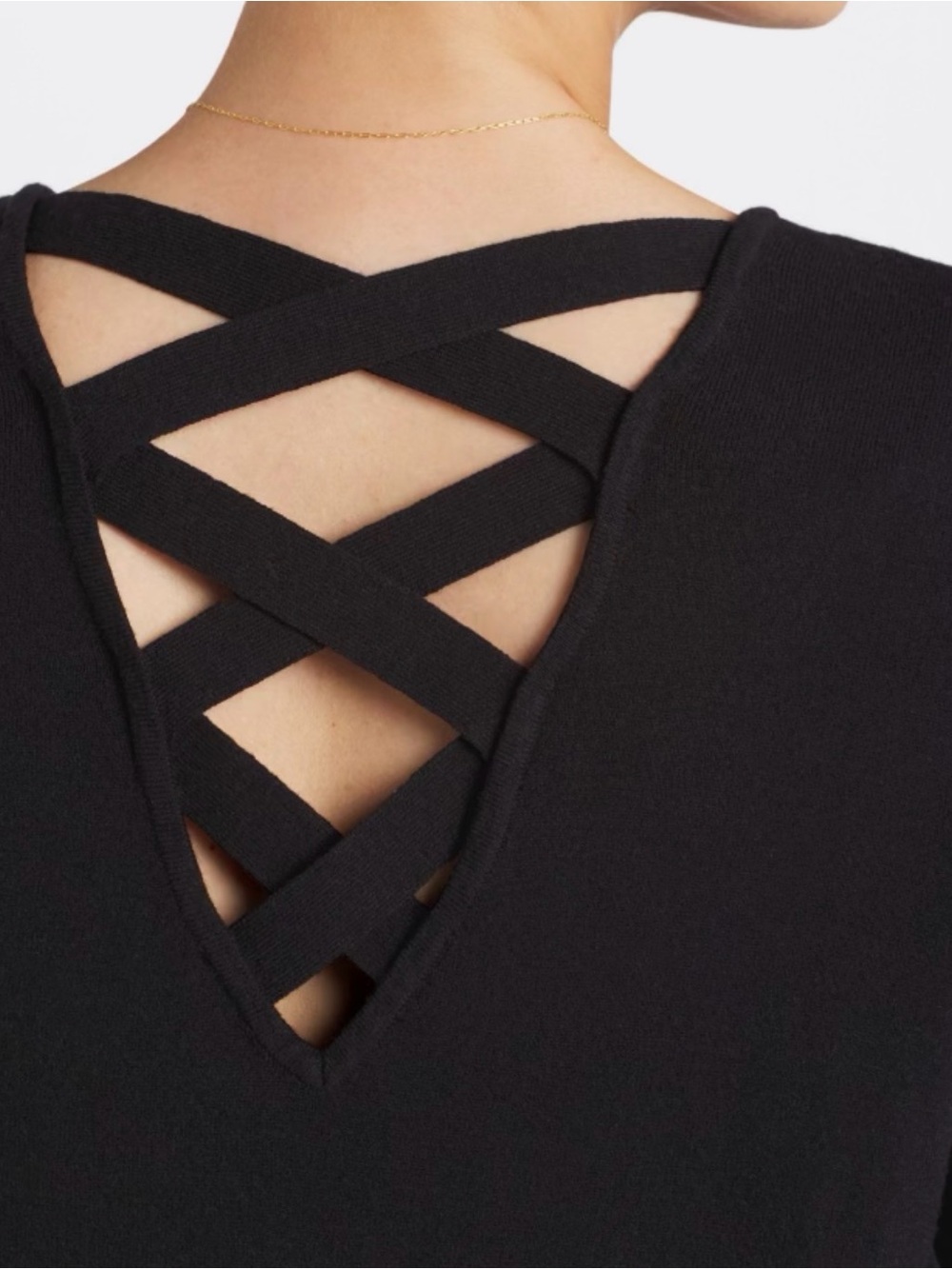 Everyday V-Neck Black Sweater for Women - Picture 3 of 6